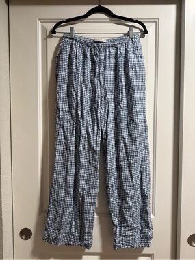 Abercrombie & Fitch Blue Plaid Sweatpants
